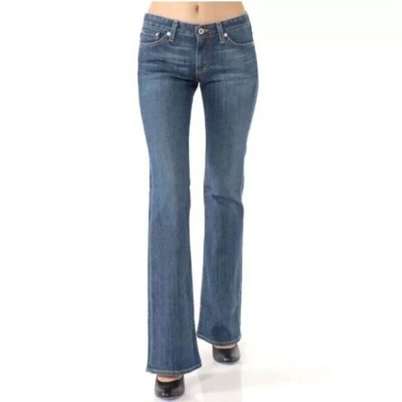 AG Adriano Goldschmied The Club Jeans Size 29 Flare Leg Blue Pima Cotton Low-Ris - Picture 1 of 14
